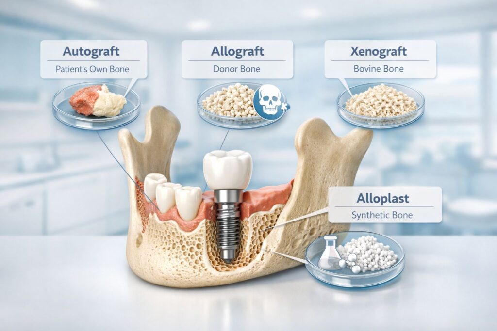 types of bone grafts used in implant dentistry